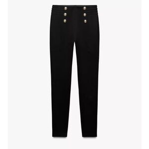 🖤 ZARA Black High-Waisted Pants with Gold Buttons 🖤